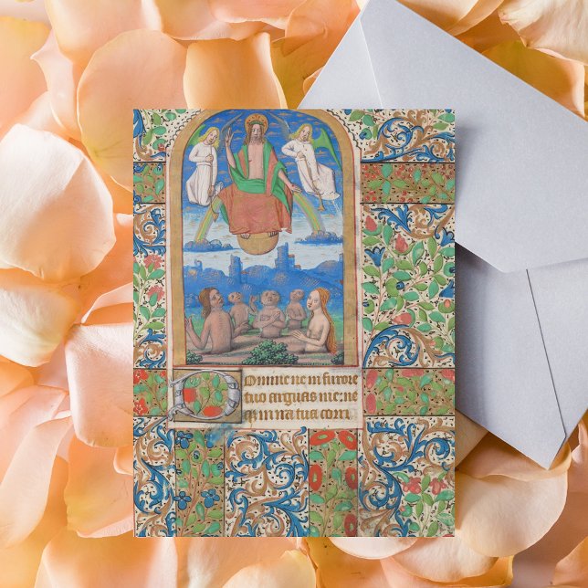 Resurrection Easter Medieval Manuscript Postcard (Resurrection Easter Medieval Manuscript Catholic Christian Postcard)
