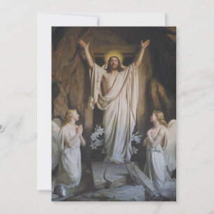 Resurrection of Christ Angels in Adoration Easter Holiday Card