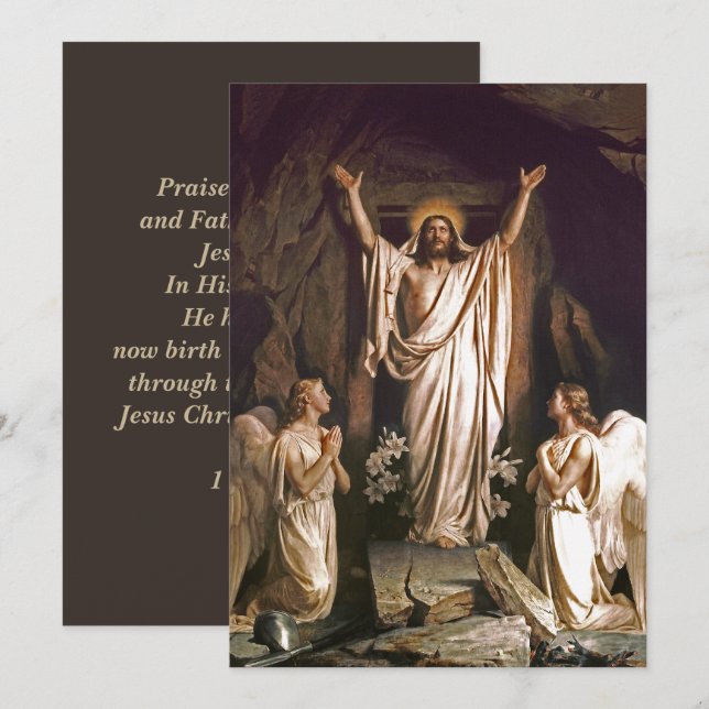 Resurrection of Christ. Fine Art Easter Card (Front/Back)