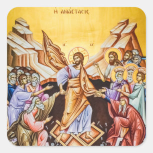 Resurrection of Christ Orthodox Christian Square Sticker