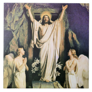 Resurrection of Christ, painting by Carl Bloch, Tile