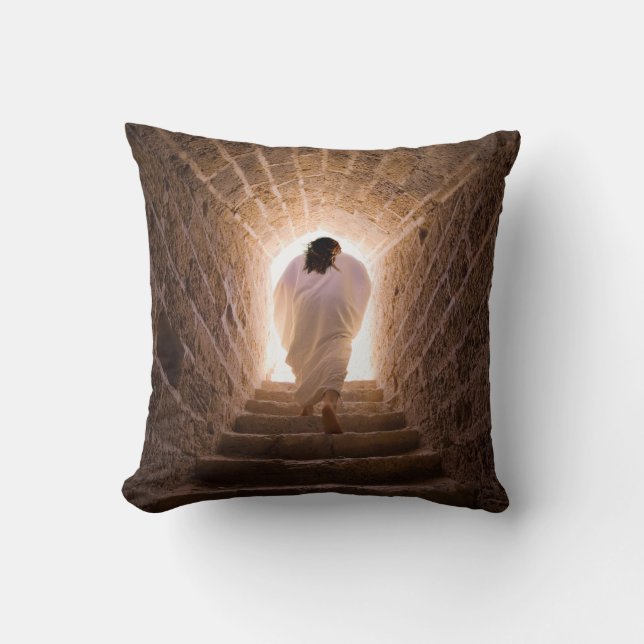 Resurrection of Jesus Chist Throw Pillow (Front)