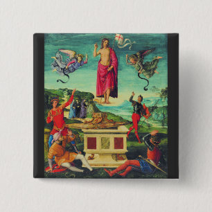 Resurrection of Jesus Christ by Raphael 2 Inch Square Button