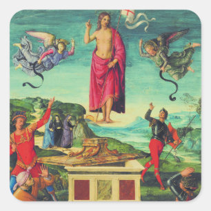 Resurrection of Jesus Christ by Raphael Square Sticker