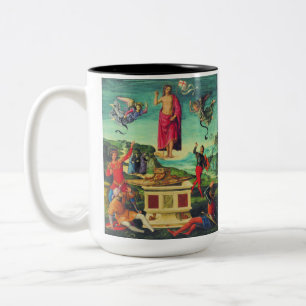 Resurrection of Jesus Christ by Raphael Two-Tone Coffee Mug