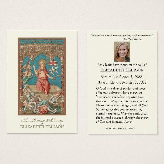 Resurrection of Jesus Funeral Prayer Card (Front & Back)