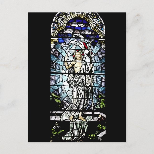 Resurrection of Jesus Stained Glass Window Postcard (Front)