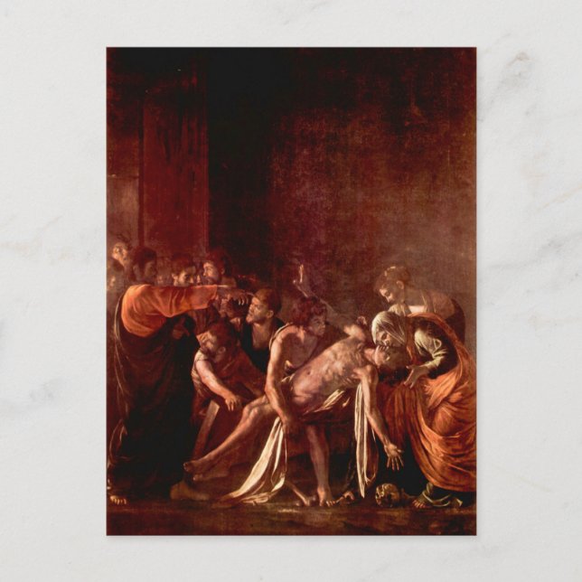 Resurrection of Lazarus by Caravaggio Postcard (Front)