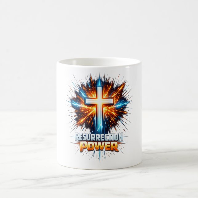 Resurrection Power Christian Cross Mugs (Centre)