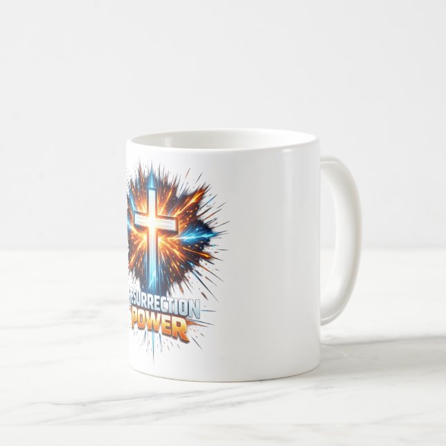 Resurrection Power Christian Cross Mugs (Devant droit)
