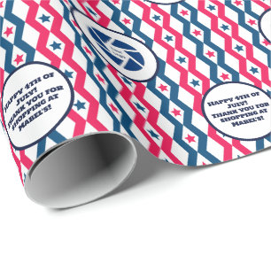 Retail Business 4th of July Diamond Logo Text  Wrapping Paper
