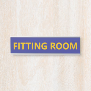 Retail Business Dark Blue Fitting Room Door Sign