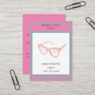 Retail Pink Retro 80's Miami Sunglasses Business Card