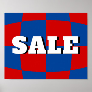 Retail Sale Sign, Blue and Red Boutique Sale Poster