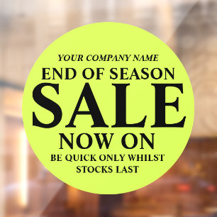 Retail sale store shop business sign lime green