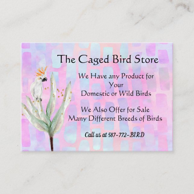 Retail Store Business Card with Bird Image (Front)