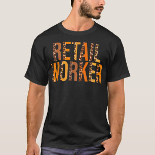 Retail Worker leopard Squad Cute Fall Autumn Thank T-Shirt