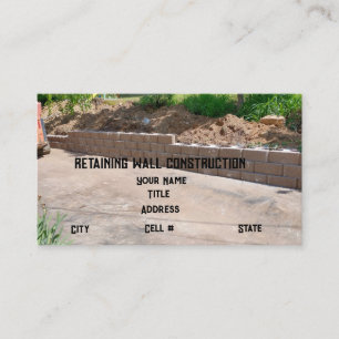 Retaining Wall Construction  Business Card