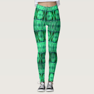 Retangulares shapes em diferente verde e manchado leggings