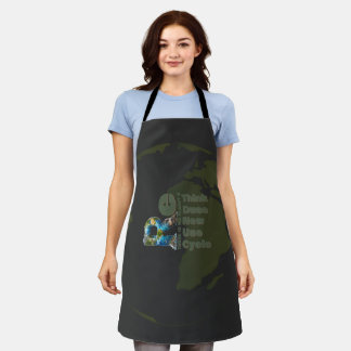 Rethink Reduce Renew Reuse Recycle Save earth Apron