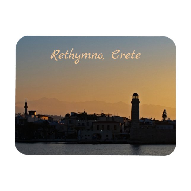 Rethymno Crete Cityscape Sunset Magnet (Horizontal)