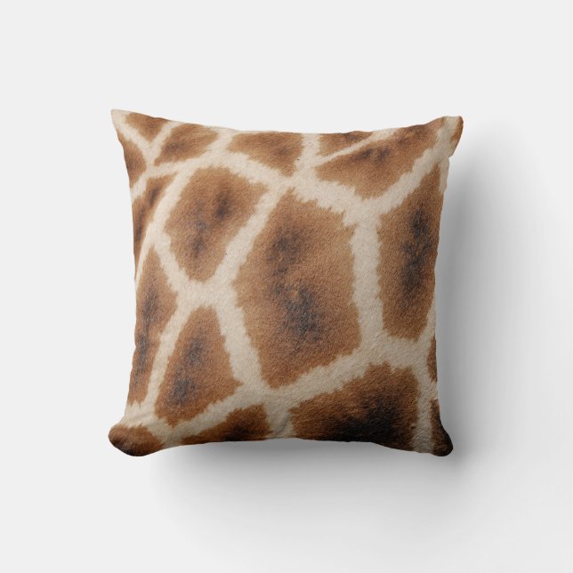 Reticulated Giraffe Pattern Wild Animal Print Gift Throw Pillow (Front)