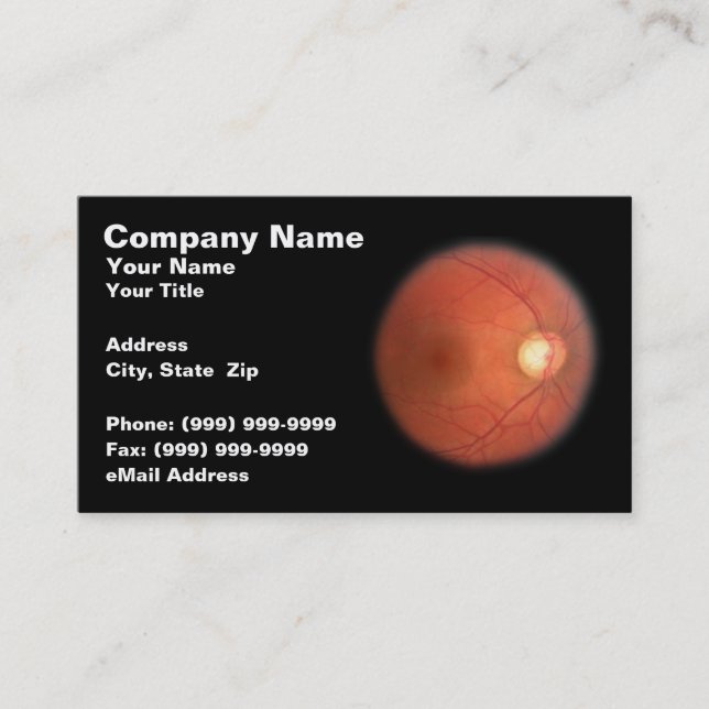 Retinal Eye Scan Against a Black Background Business Card (Front)
