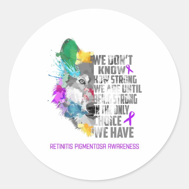 Retinitis Pigmentosa Awareness Ribbon Support Gift Classic Round Sticker (Front)