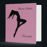 Retire Silhouette Personalized Dance Binder<br><div class="desc">A beautiful silhouette of a dancer doing a parallel retire set against a pink background decorates a great dance gift,  perfect for your photos and memories. You can easily personalize it by adding your name,  dance studio or text using the template area provided.</div>