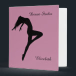 Retire Silhouette Personalized Dance Binder<br><div class="desc">A beautiful silhouette of a dancer doing a parallel retire set against a pink background decorates a great dance gift,  perfect for your photos and memories. You can easily personalize it by adding your name,  dance studio or text using the template area provided.</div>