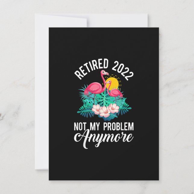 Retired 2022 Retirement Novelty Flamingo Floral Co Invitation (Front)