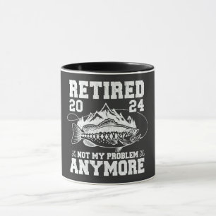 Retired 2024 Not My Problem Anymore Funny Fishing Mug