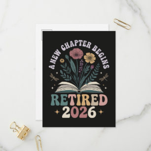 Retired 2026 A New Chapter Begins Invitation Postcard