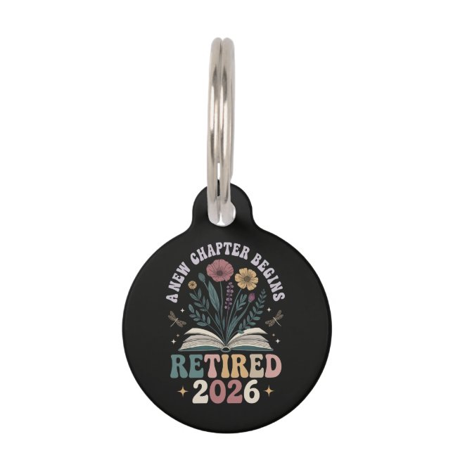 Retired 2026 A New Chapter Begins Pet Tag (Front)