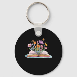 Retired 2026 Floral Book A New Chapter Begins Keychain