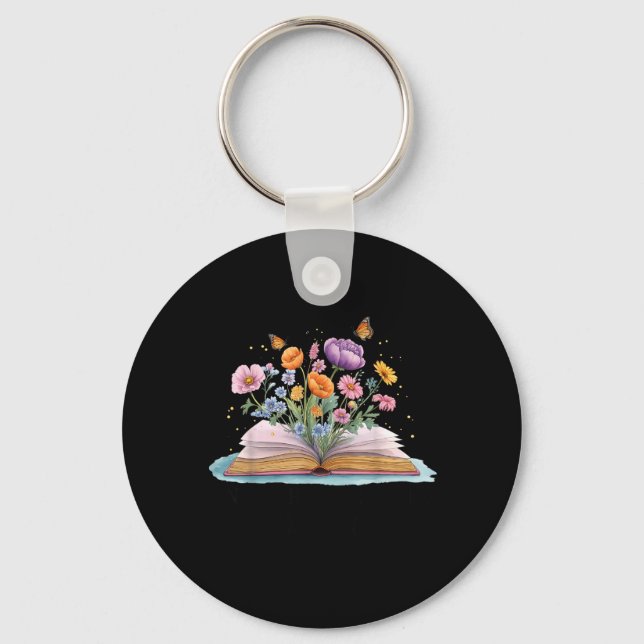 Retired 2026 Floral Book A New Chapter Begins Keychain (Front)