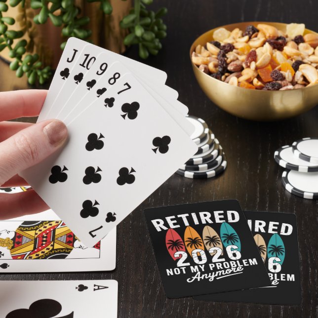 Retired 2026 Not My Problem Anymore Hawaii Palm Playing Cards (In Situ)