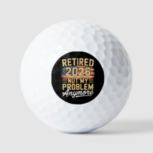 Retired 2026 Not My Problem Anymore US Flag Retro Golf Balls