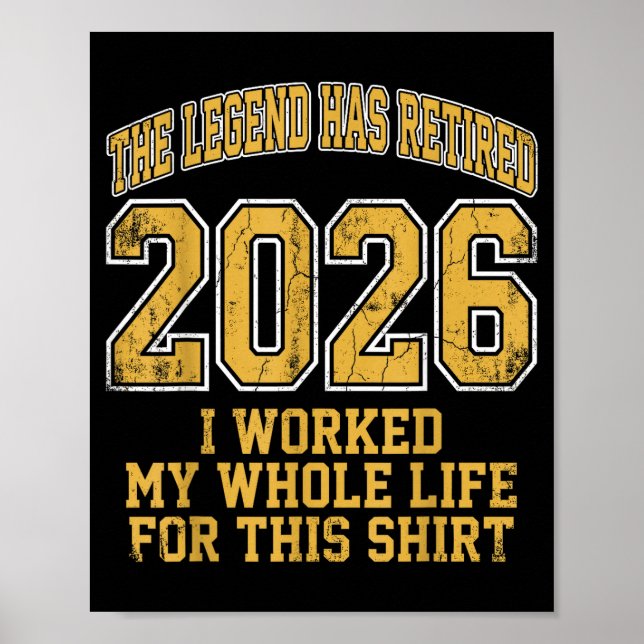 Retired 2026 not problem anymore funny retirement poster (Front)