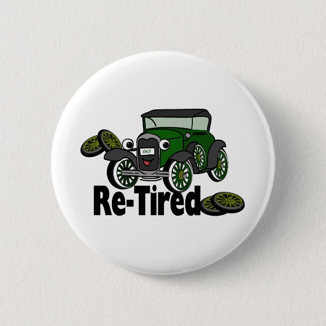 ReTired 2 Inch Round Button (Front)