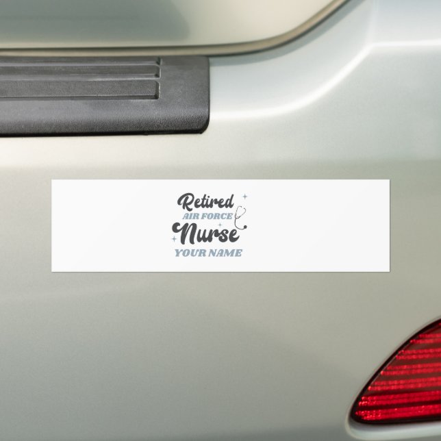 Retired Air Force Nurse Retirement Bumper Sticker (On Car)