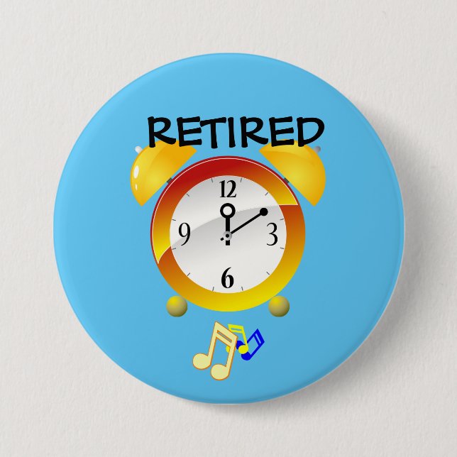 Retired Alarm Clock 3 Inch Round Button (Front)