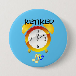 Retired Alarm Clock 3 Inch Round Button