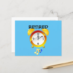 Retired, Alarm Clock, Postcard