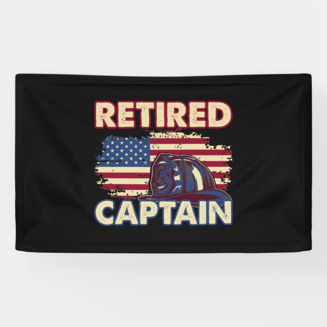 Retired American Firefighter Captain Retirement Banner (Horizontal)