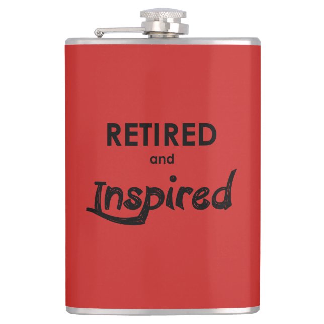 Retired And Inspired Hip Flask (Front)