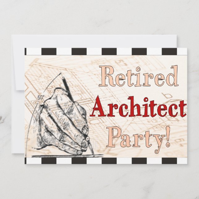 Retired Architect Party Invitations (Front)