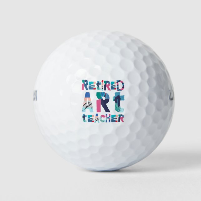 Retired Art Teacher Teaching Retirement Gift Golf Balls (Front)