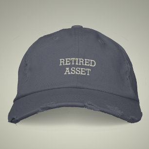 Retired Asset Vintage Style Distressed  Embroidered Hat