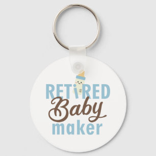 Retired Baby Maker Funny Vasectomy Modern Cute  Keychain